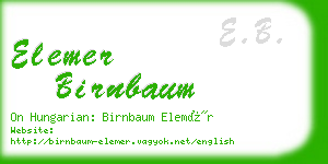 elemer birnbaum business card